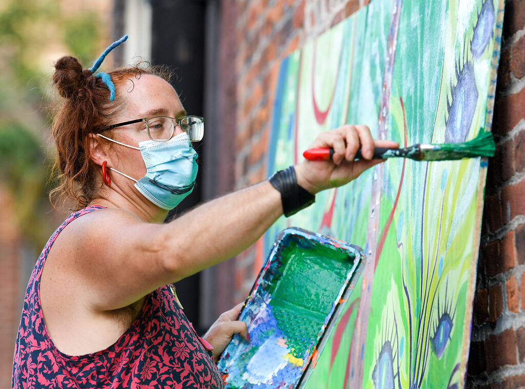 Stacy Self, also known as Wildy, holds a block party